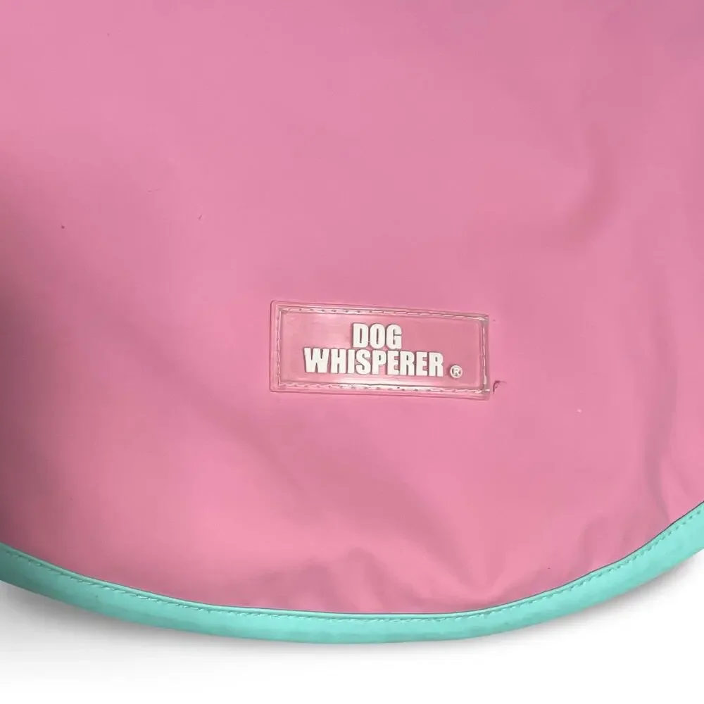 Dog Whisperer Pink Aqua Hooded Pup Rain Jacket Coat Size Large Pet Vest Gear